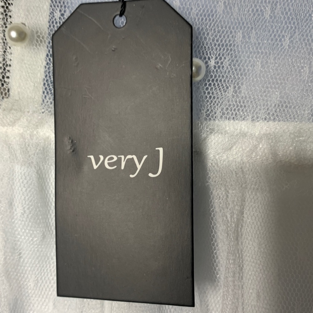 Very J- White Babydoll Pearl Embellished Dress S - Picture 7 of 10